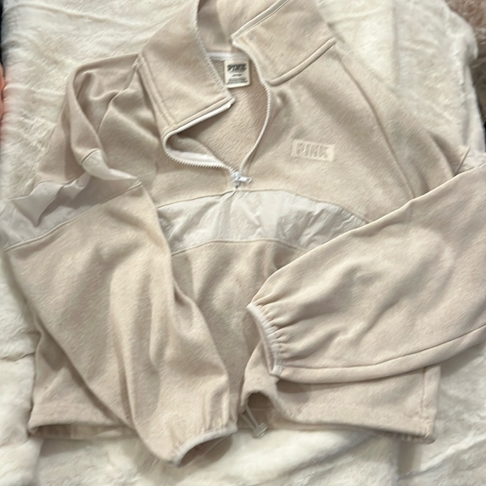 PINK Cropped Quarter Zip
